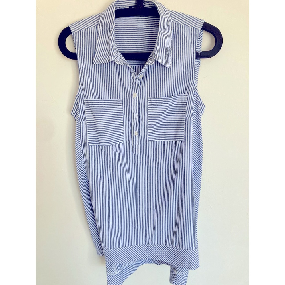 💚JONES BLOUSE TOP BLUE/white striped Size M